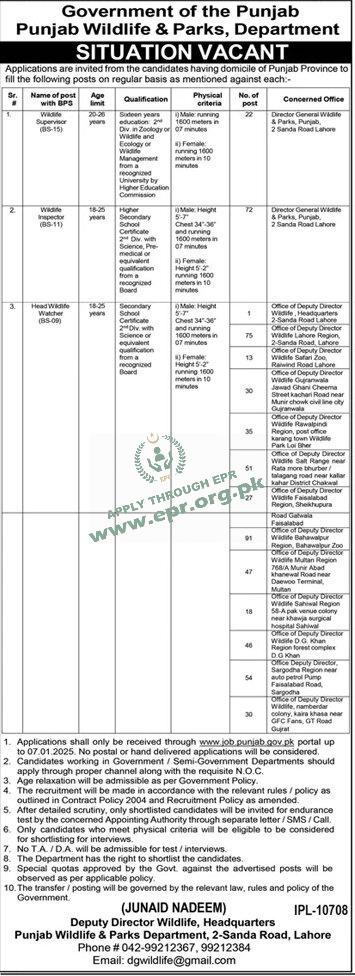 PUNJAB WILDLIFE & PARKS DEPARTMENT