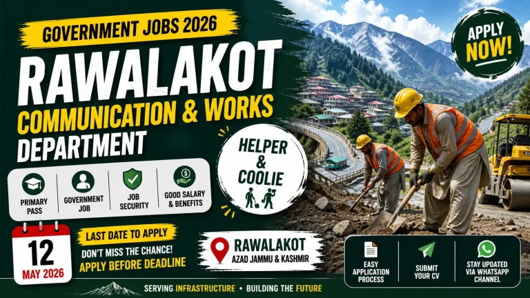 Communication & Works Department Rawalakot Jobs 2026 – Complete Guide