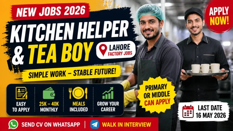 Kitchen Helper & Tea Boy Jobs 2026 in Lahore: Full Guide