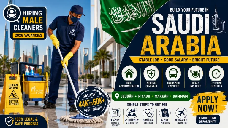 Latest Male Cleaning Jobs in Saudi Arabia 2026: Visa Process & Full Details