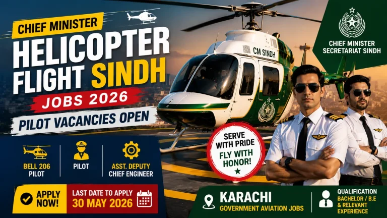 New Chief Minister Helicopter Flight Sindh Careers 2026 for Pilots and Engineers