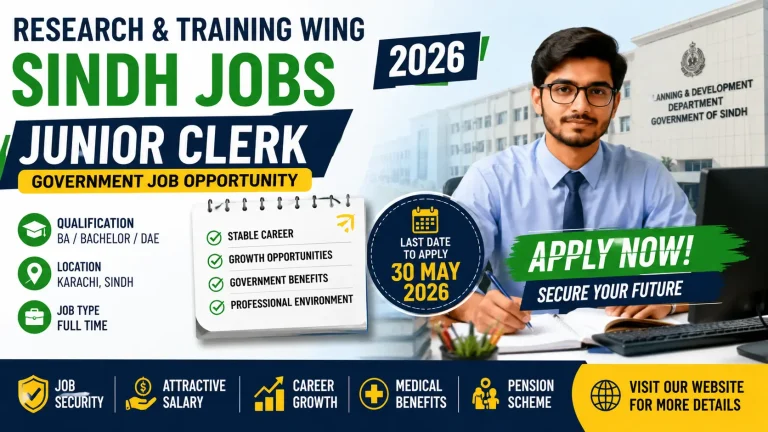 Sindh Research Wing Jobs 2026: Clerk Recruitment Details and Application Process