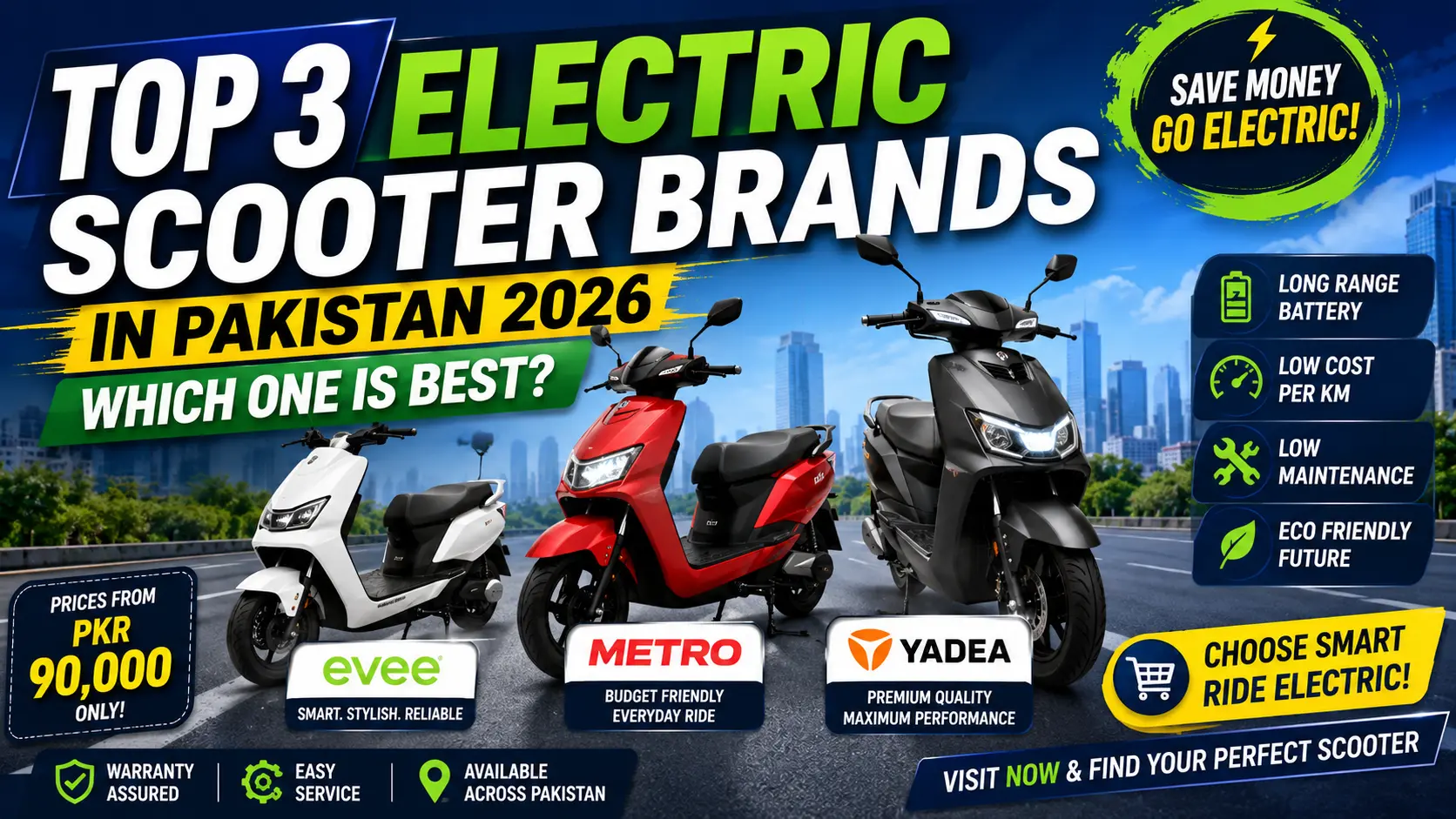 Top electric scooters in Pakistan 2026